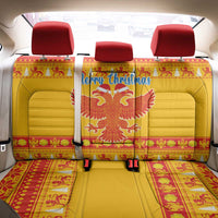 Montenegro Christmas Back Car Seat Cover Double-headed Eagle With Christmas Pattern - Wonder Print Shop