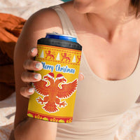 Montenegro Christmas 4 in 1 Can Cooler Tumbler Double-headed Eagle With Christmas Pattern - Wonder Print Shop