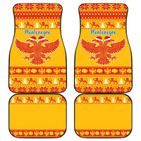 Montenegro Christmas Car Mats Double-headed Eagle With Christmas Pattern - Wonder Print Shop