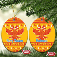 Montenegro Christmas Ceramic Ornament Double-headed Eagle With Christmas Pattern - Wonder Print Shop