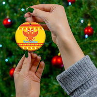 Montenegro Christmas Ceramic Ornament Double-headed Eagle With Christmas Pattern - Wonder Print Shop