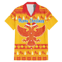 Montenegro Christmas Family Matching Mermaid Dress and Hawaiian Shirt Double-headed Eagle With Christmas Pattern - Wonder Print Shop