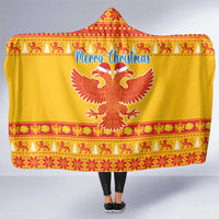 Montenegro Christmas Hooded Blanket Double-headed Eagle With Christmas Pattern