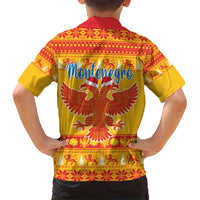 Montenegro Christmas Kid Hawaiian Shirt Double-headed Eagle With Christmas Pattern - Wonder Print Shop
