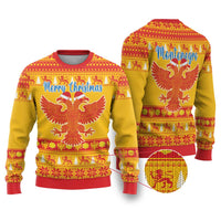 Montenegro Christmas Ugly Christmas Sweater Double-headed Eagle With Christmas Pattern - Wonder Print Shop
