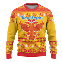 Montenegro Christmas Ugly Christmas Sweater Double-headed Eagle With Christmas Pattern - Wonder Print Shop