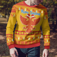 Montenegro Christmas Ugly Christmas Sweater Double-headed Eagle With Christmas Pattern - Wonder Print Shop