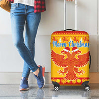 Montenegro Christmas Luggage Cover Double-headed Eagle With Christmas Pattern - Wonder Print Shop