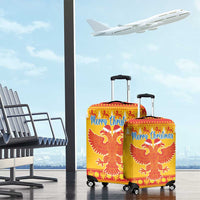 Montenegro Christmas Luggage Cover Double-headed Eagle With Christmas Pattern - Wonder Print Shop