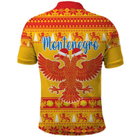 Montenegro Christmas Polo Shirt Double-headed Eagle With Christmas Pattern - Wonder Print Shop