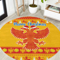 Montenegro Christmas Round Carpet Double-headed Eagle With Christmas Pattern