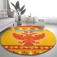 Montenegro Christmas Round Carpet Double-headed Eagle With Christmas Pattern