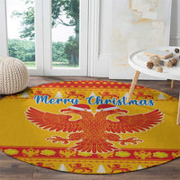 Montenegro Christmas Round Carpet Double-headed Eagle With Christmas Pattern
