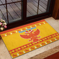 Montenegro Christmas Rubber Doormat Double-headed Eagle With Christmas Pattern - Wonder Print Shop