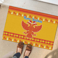 Montenegro Christmas Rubber Doormat Double-headed Eagle With Christmas Pattern - Wonder Print Shop