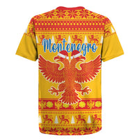 Montenegro Christmas Rugby Jersey Double-headed Eagle With Christmas Pattern - Wonder Print Shop
