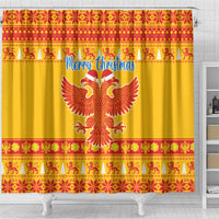 Montenegro Christmas Shower Curtain Double-headed Eagle With Christmas Pattern
