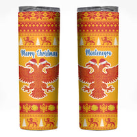 Montenegro Christmas Skinny Tumbler Double-headed Eagle With Christmas Pattern - Wonder Print Shop