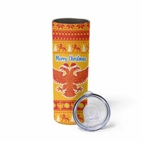 Montenegro Christmas Skinny Tumbler Double-headed Eagle With Christmas Pattern - Wonder Print Shop