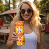 Montenegro Christmas Skinny Tumbler Double-headed Eagle With Christmas Pattern - Wonder Print Shop