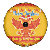 Montenegro Christmas Spare Tire Cover Double-headed Eagle With Christmas Pattern - Wonder Print Shop