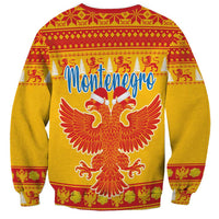 Montenegro Christmas Sweatshirt Double-headed Eagle With Christmas Pattern - Wonder Print Shop