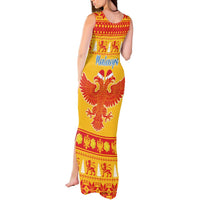 Montenegro Christmas Tank Maxi Dress Double-headed Eagle With Christmas Pattern - Wonder Print Shop