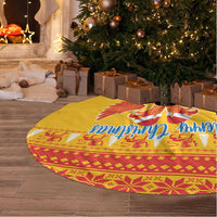 Montenegro Christmas Tree Skirt Double-headed Eagle With Christmas Pattern - Wonder Print Shop