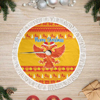 Montenegro Christmas Tree Skirt Double-headed Eagle With Christmas Pattern - Wonder Print Shop
