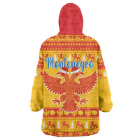 Montenegro Christmas Wearable Blanket Hoodie Double-headed Eagle With Christmas Pattern - Wonder Print Shop