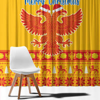 Montenegro Christmas Window Curtain Double-headed Eagle With Christmas Pattern - Wonder Print Shop