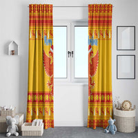 Montenegro Christmas Window Curtain Double-headed Eagle With Christmas Pattern - Wonder Print Shop