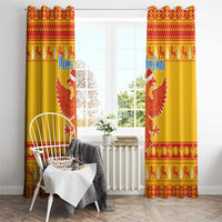 Montenegro Christmas Window Curtain Double-headed Eagle With Christmas Pattern - Wonder Print Shop