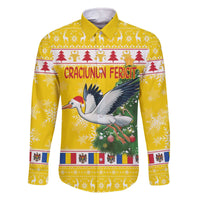 Moldova Christmas Family Matching Off The Shoulder Long Sleeve Dress and Hawaiian Shirt White Stork Santa With Christmas Tree - Wonder Print Shop