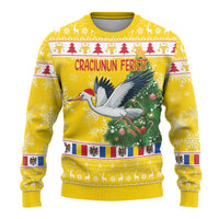 Moldova Christmas Ugly Christmas Sweater White Stork Santa With Christmas Tree - Wonder Print Shop