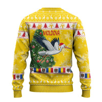 Moldova Christmas Ugly Christmas Sweater White Stork Santa With Christmas Tree - Wonder Print Shop