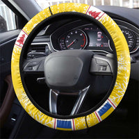 Moldova Christmas Steering Wheel Cover White Stork Santa With Christmas Tree - Wonder Print Shop