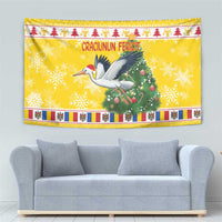 Moldova Christmas Tapestry White Stork Santa With Christmas Tree - Wonder Print Shop
