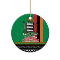 Zambia Christmas Ceramic Ornament One Zambia One Nation With Kente Pattern - Wonder Print Shop