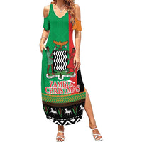 Zambia Christmas Family Matching Summer Maxi Dress and Hawaiian Shirt One Zambia One Nation With Kente Pattern - Wonder Print Shop