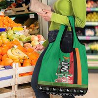 Zambia Christmas Grocery Bag One Zambia One Nation With Kente Pattern