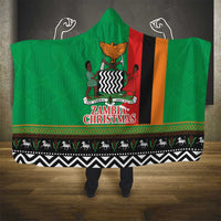 Zambia Christmas Hooded Blanket One Zambia One Nation With Kente Pattern