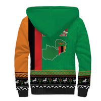 Zambia Christmas Sherpa Hoodie One Zambia One Nation With Kente Pattern - Wonder Print Shop