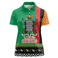 Zambia Christmas Women Polo Shirt One Zambia One Nation With Kente Pattern - Wonder Print Shop