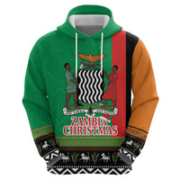 Zambia Christmas Zip Hoodie One Zambia One Nation With Kente Pattern - Wonder Print Shop
