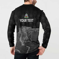 Haiti Citadelle Laferriere Personalized Button Sweatshirt Haitian Heritage Veve Vodou - Wonder Print Shop