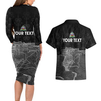 Haiti Citadelle Laferriere Personalized Couples Matching Long Sleeve Bodycon Dress and Hawaiian Shirt Haitian Heritage Veve Vodou - Wonder Print Shop