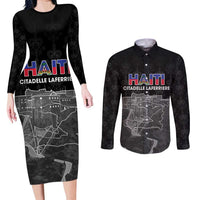 Haiti Citadelle Laferriere Personalized Couples Matching Long Sleeve Bodycon Dress and Long Sleeve Button Shirt Haitian Heritage Veve Vodou - Wonder Print Shop