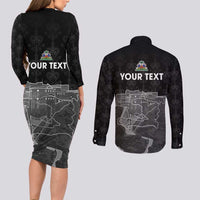 Haiti Citadelle Laferriere Personalized Couples Matching Long Sleeve Bodycon Dress and Long Sleeve Button Shirt Haitian Heritage Veve Vodou - Wonder Print Shop