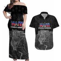 Haiti Citadelle Laferriere Personalized Couples Matching Off Shoulder Maxi Dress and Hawaiian Shirt Haitian Heritage Veve Vodou - Wonder Print Shop